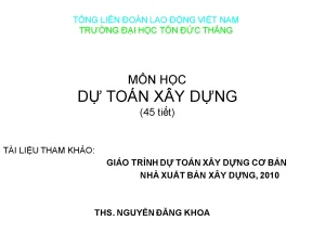 Môn học dự toán xây dựng