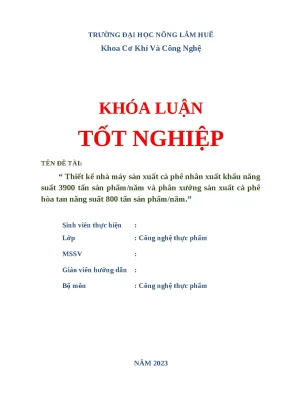 Khóa luận tốt nghiệp cà phê