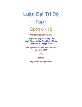 Luận đại trí độ tập i cuốn 6 10
