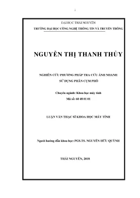 Luận văn thạc sĩ nghiên cứu phương pháp tra cứu ảnh nhanh sử dụng phân cụm phổ