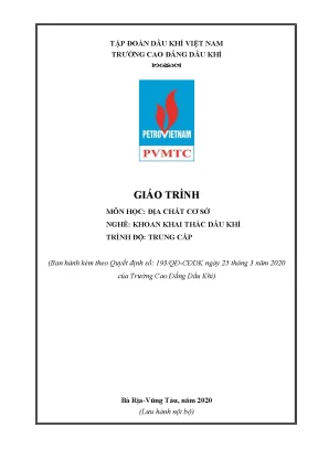 Giáo trình địa chất cơ sở nghề khoan khai thác dầu khí trình độ trung cấp
