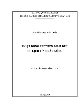 Luận văn thạc sĩ hoạt động xúc tiến điểm đến du lịch tỉnh đắk nông