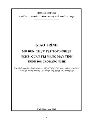 Giáo trình thực tập tốt nghiệp nghề quản trị mạng máy tính trình độ cao đẳng nghề