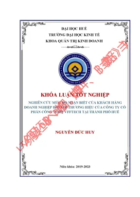 Nghiên cứu mức độ nhận biết của khách hàng doanh nghiệp đối với thương hiệu của công ty cổ phần công nghệ vfftech tại thành phố huế