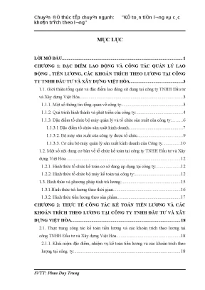 Kế toán tiền lương và các khoản trích theo lương tại công ty tnhh đầu tư và xây dựng việt hòa