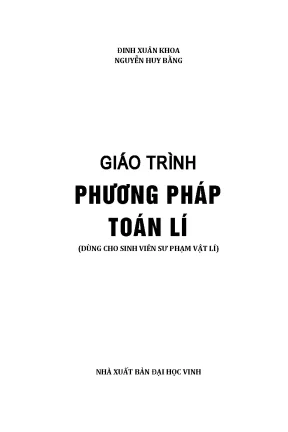 Giáo trình phương pháp toán lí phần 1 đinh xuân khoa nguyễn huy bằng