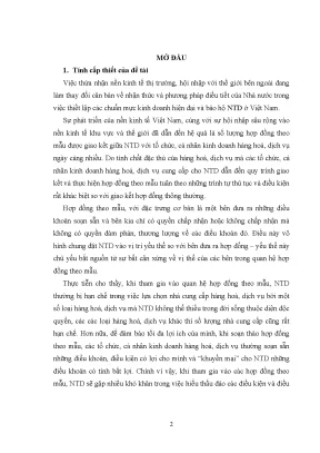 Luận văn bảo vệ quyền lợi người tiêu dùng trong các giao dịch có sử dụng hợp đồng theo mẫu tại việt nam hiện nay