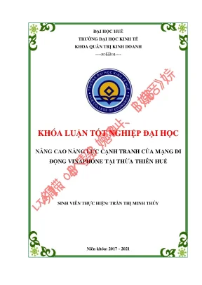 Khóa luận tốt nghiệp nâng cao năng lực cạnh tranh của mạng di động vinaphone tỉnh thừa thiên huế