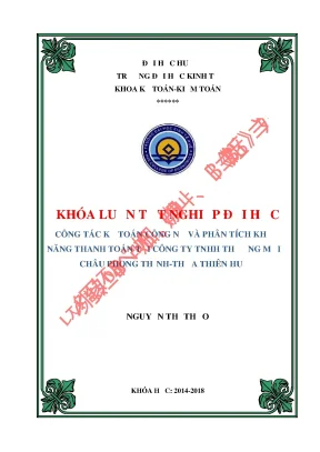 Khóa luận tốt nghiệp công tác kế toán công nợ và phân tích khả năng thanh toán tại công ty tnhh thương mại châu phong thịnhthừa thiên huế