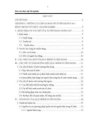 Những biện pháp nhằm hoàn thiện công tác tuyển dụng nhân lực tại công ty cổ phần quang và mĩ nghệ xuất khẩu