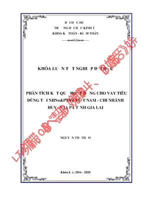 Khóa luận tốt nghiệp phân tích kết quả hoạt động cho vay tiêu dùng tại nhnoptnt việt nam chi nhánh huyện iapa gia lai