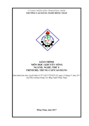 Giáo trình khuyến nông nghề thú y cđtc