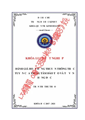 Đánh giá hoạt động truyền thông trực tuyến của trung tâm đào tạo và tư vấn hồng đức