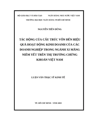 0266 tác động của cấu trúc vốn đến hiệu quả hoạt động kinh doanh của các dn trong ngành măng niêm yết trên thị trường chứng khoán việt nam luận văn thạc sĩ