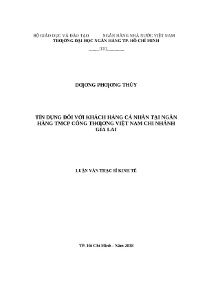 0085 tín dụng đối với khách hàng cá nhân tại nhtm cp công thương việt nam chi nhánh tỉnh gia lai luận văn thạc sĩ kinh tế dương phương thùy tp hcm đh n