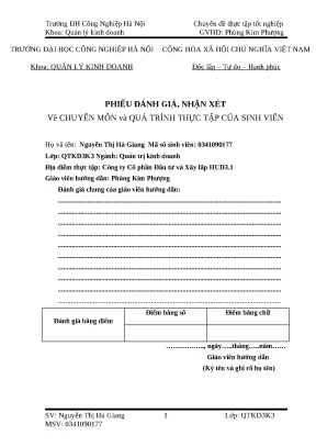 Khóa luận tốt nghiệp thực trạng công tác đãi ngộ phi tài chính tại công ty cổ phần đầu tư và xây lắp hud3