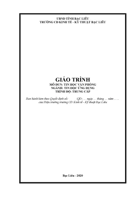 Giáo trình mô đun tin học văn phòng nghề tin học ứng dụng trình độ trung cấp