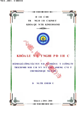 Đánh giá công tác tuyển dụng nhân sự tại công ty trách nhiệm hữu hạn vận tải duy anh ngọc việt chi nhánh quảng nam