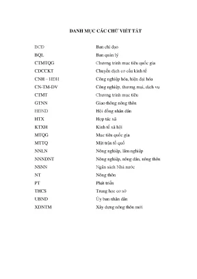 Luận án quản lý nhà nước về xây dựng nông thôn mới ở huyện vũ quang tỉnh hà tĩnh