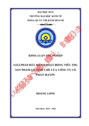 Giải pháp đẩy mạnh hoạt động tiêu thụ sản phẩm từ gỗ tinh chế tại công ty cổ phần maypu