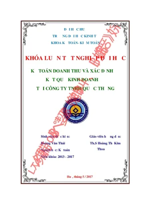 Khóa luận tốt nghiệp kế toán doanh thu và xác định kết quả kinh doanh tại công ty tnhh quốc thắng