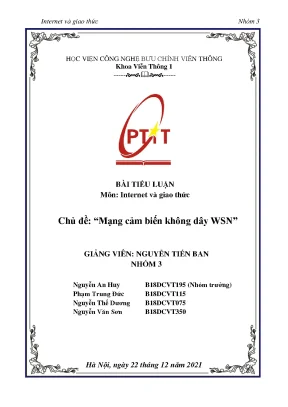 Mạng cảm biến không dây wsn