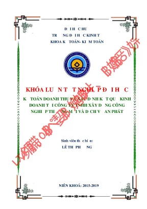 Khóa luận tốt nghiệp kế toán doanh thu và xác định kết quả kinh doanh tại công ty tnhh xd cn tm và dv an phát