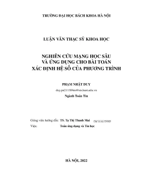 Nghiên cứu mạng học sâu và ứng dụng cho bài toán xác định hệ số của phương trình