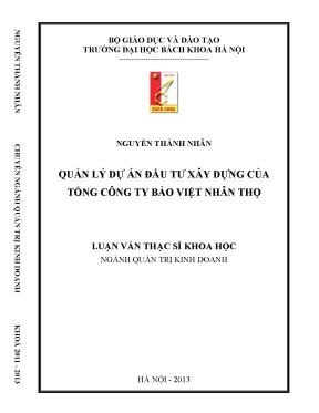 Luận văn thạc sĩ quản lý dự án đầu tư xây dựng của tổng công ty bảo việt nhân thọ