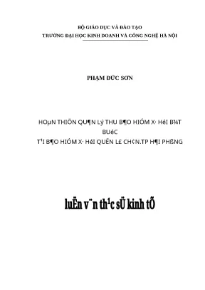 Luận văn tốt nghiệp hoàn thiện quản lý thu bảo hiểm xã hội bắt buộc tại bảo hiểm xã hội quận lê chân tp hải phòng