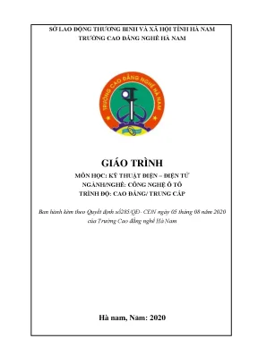 Giáo trình kỹ thuật điệnđiện tử nghề công nghệ ô tô cđtc