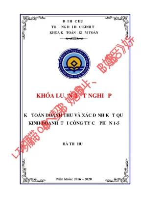 Khóa luận tốt nghiệp kế toán doanh thu và xác định kết quả kinh doanh tại công ty cổ phần 15