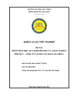 Phân tích hiệu quả kinh doanh của trạm nghiền phú hữu công ty cổ phần xi măng hà tiên 1