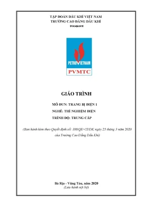 Giáo trình trang bị điện 1 nghề thí nghiệm điện trình độ trung cấp
