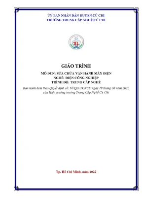 Giáo trình sửa chữa vận hành máy điện nghề điện công nghiệp trình độ trung cấp nghề