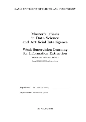 Weak supervision learning for information extraction