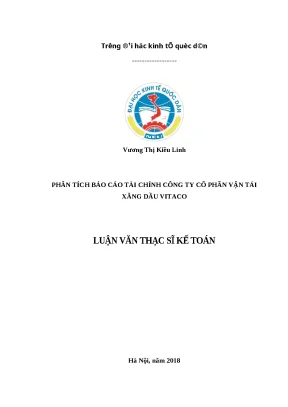 Luận văn thạc sĩ phân tích báo cáo tài chính công ty cổ phần vận tải xăng dầu vitaco
