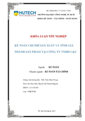 Khóa luận tốt nghiệp kế toán chi phí sản xuất và tính giá thành sản phẩm tại công ty tnhh cc