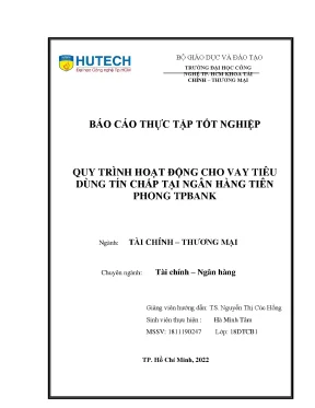 Quy trình hoạt động cho vay tiêu dùng tín chấp tại ngân hàng tiên phong tpbank