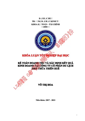 Kế toán doanh thu và xác định kết quả kinh doanh tại công ty cổ phần du lịch dmz thừa thiên huế