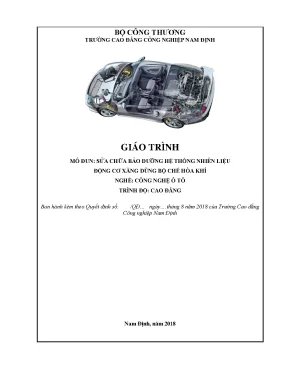 Giáo trình ửa chữa bảo dưỡng hệ thống nhiên liệu động cơ xăng