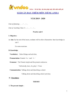 Giáo án dạy thêm tiếng anh lớp 6 năm 2019 2020 vndoc com