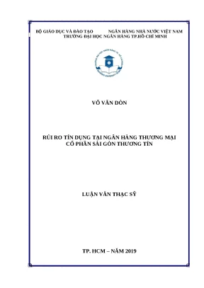 0311 rủi ro tín dụng tại nhtm cp sài gòn thương tín luận văn thạc sỹ tcnh võ văn dòn nguyễn chí đức tp hcm đh nh hcm 2019 x 107 tr