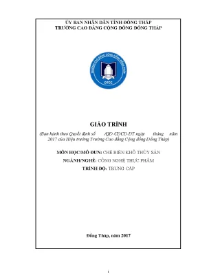 Giáo trình chế biến khô thuỷ sản nghề công nghệ thực phẩm trung cấp