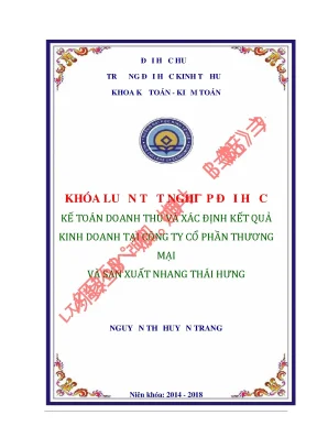 Kế toán doanh thu và xác định kết quả kinh doanh tại công ty cổ phần thương mại và sản xuất nhang thái hưng