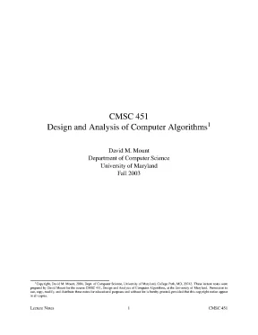 Cmsc 451 design and analysis of computer algorithms