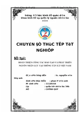 Hoàn thiện công tác đào tạo