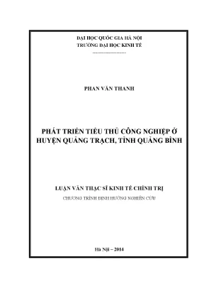 Luận văn thạc sĩ phát triển tiểu thủ công nghiệp ở huyện quảng trạch tỉnh quảng bình