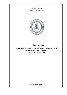 Giáo trình thực tập điều khiển lập trình cỡ nhỏ nghề điện dân dụng trung cấp