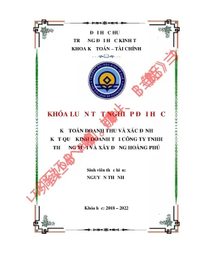 Kế toán doanh thu và xác định kết quả kinh doanh tại công ty tnhh thương mại và xây dựng hoàng phú